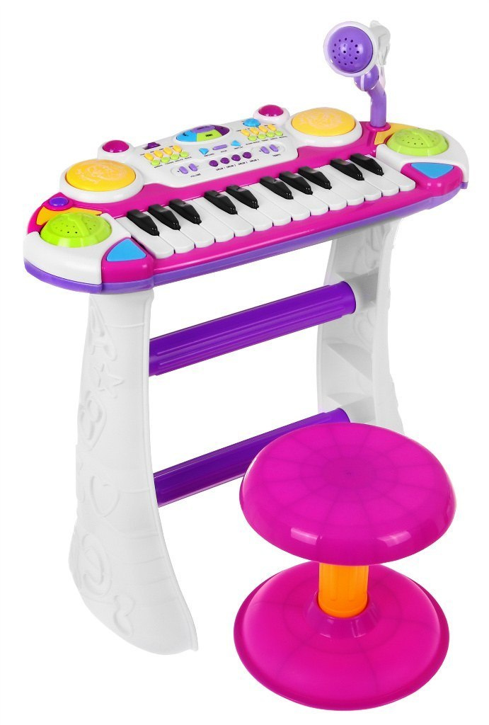 Dětský elektrický keyboard se stolečkem růžový - Obrázek 2