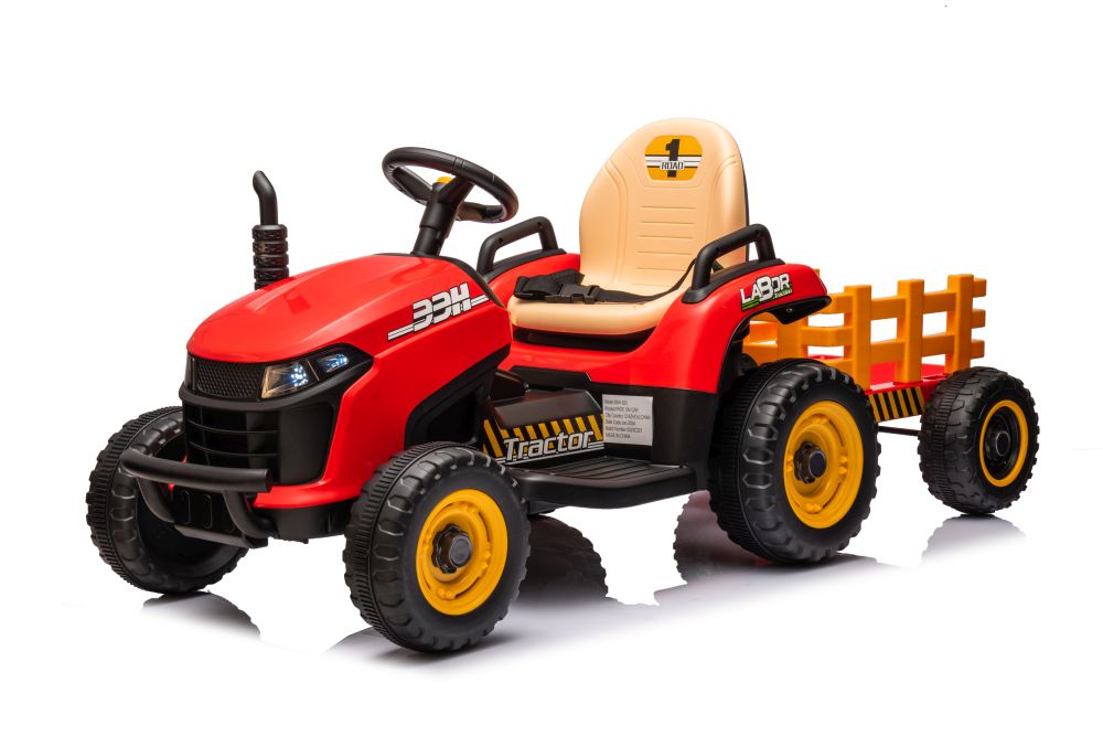 Dětský elektrický traktor BBH-030 s přívěsem červený - Obrázek 2