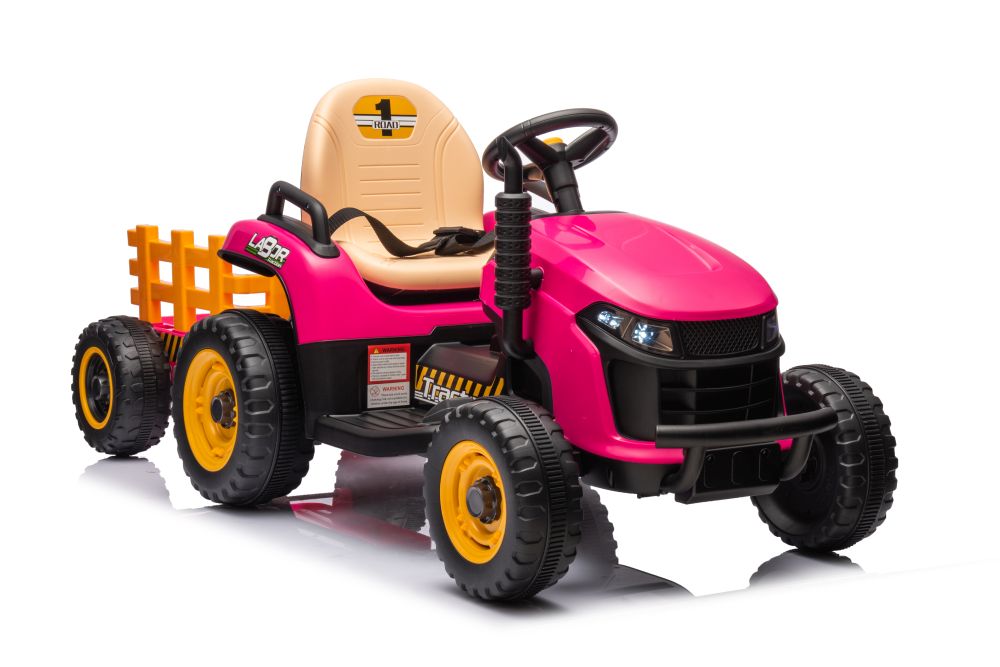 Dětský elektrický traktor BBH-030 s přívěsem růžový - Obrázek 2