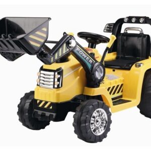Dětský elektrický traktor Power s radlicí žlutý
