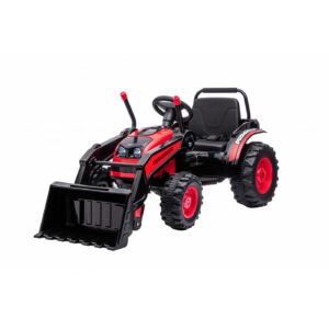 Dětský elektrický traktor s lopatou červený