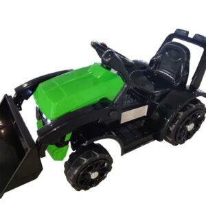 Dětský elektrický traktor s radlicí zelený