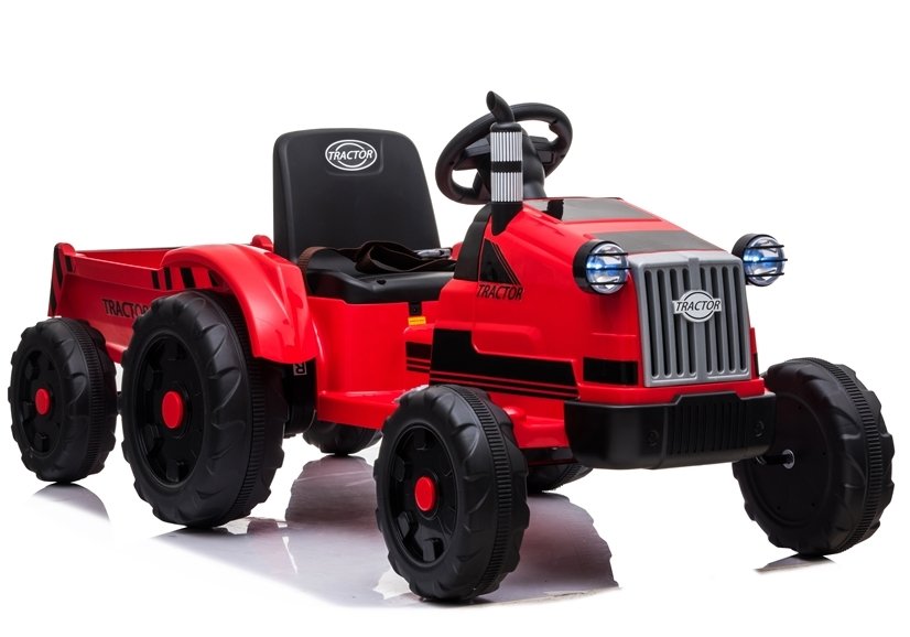 Dětský elektrický traktor s vlečkou T1 červený - Obrázek 2