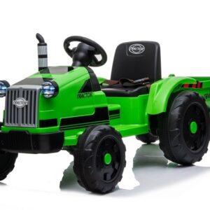 Dětský elektrický traktor s vlečkou T1 zelený