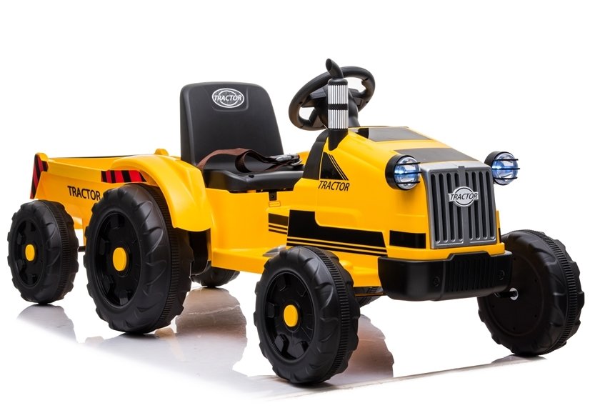Dětský elektrický traktor s vlečkou T1 žlutý - Obrázek 2
