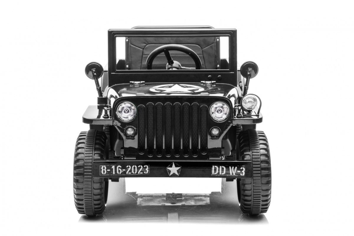 Dětský elektrický vojenský Jeep Willys 4x4 černý - Obrázek 2