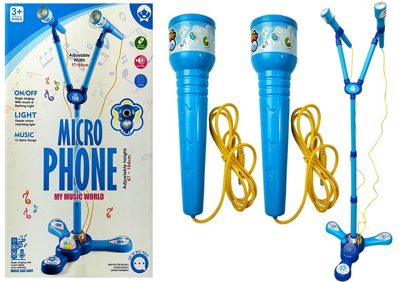Dětský mikrofon s karaoke modrý
