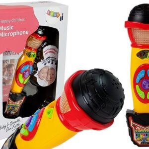 Dětský mikrofon s karaoke žlutočerný