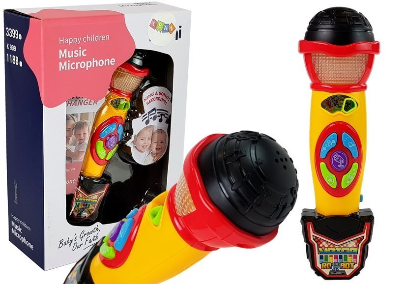 Dětský mikrofon s karaoke žlutočerný
