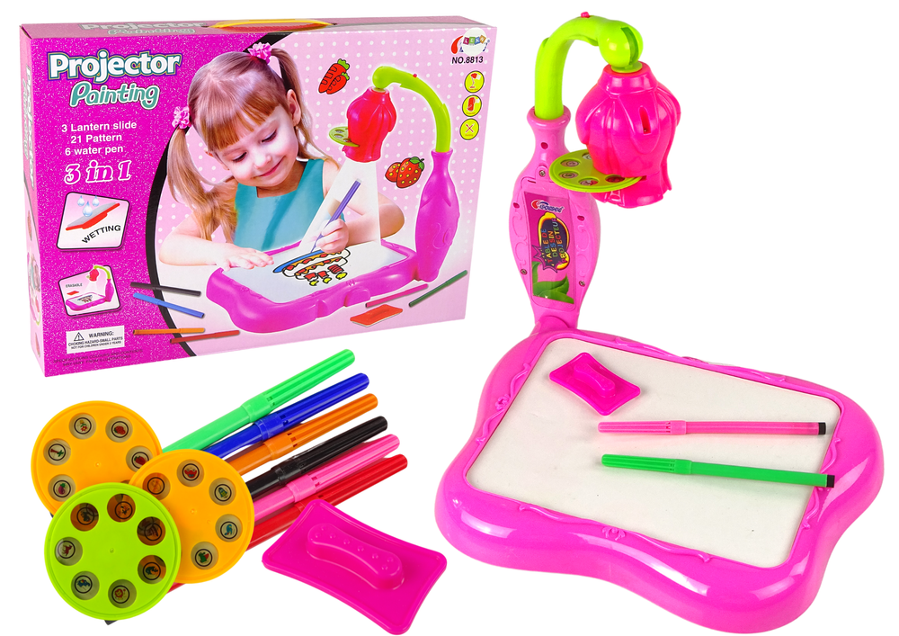 Dětský projektor ve tvaru květiny růžový