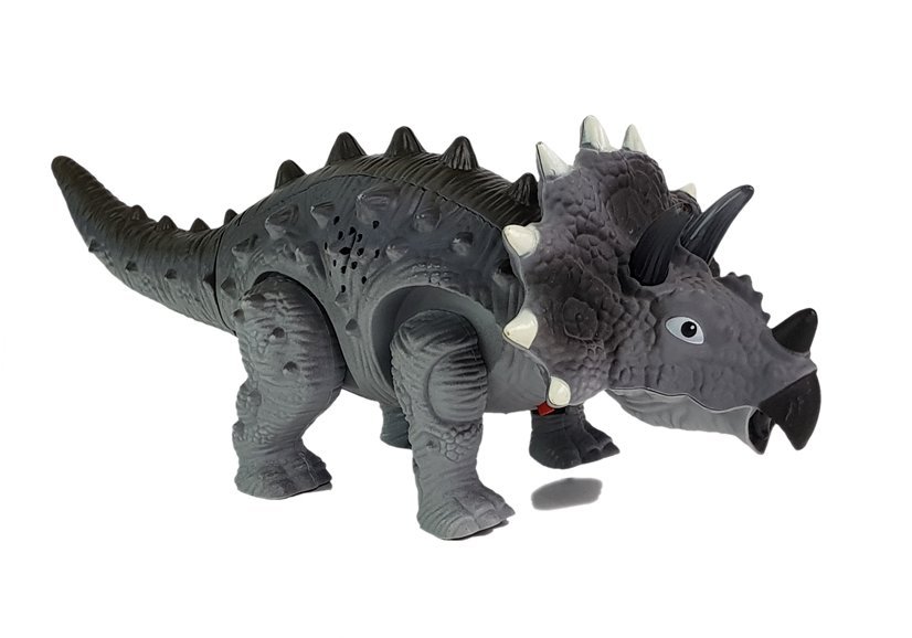 Dinosaurus Triceratops na baterie šedý - Obrázek 2