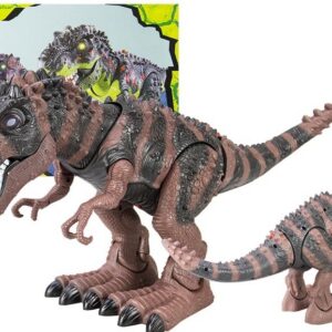 Dinosaurus Tyranosaurus Rex na baterie hnědý