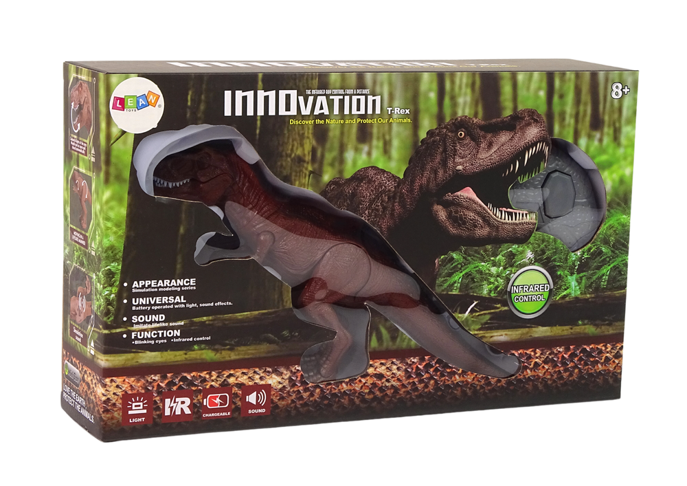 Dinosaurus Tyranosaurus Rex na dálkové ovládání R/C hnědý - Obrázek 2