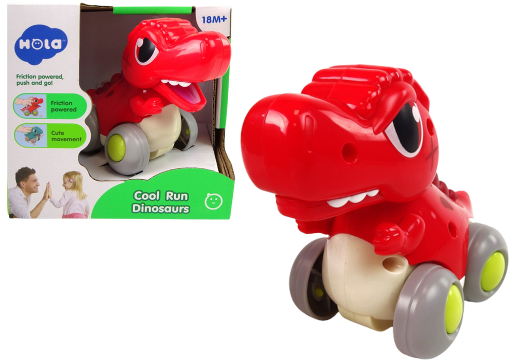 Dinosaurus na kolečkách T-Rex červený