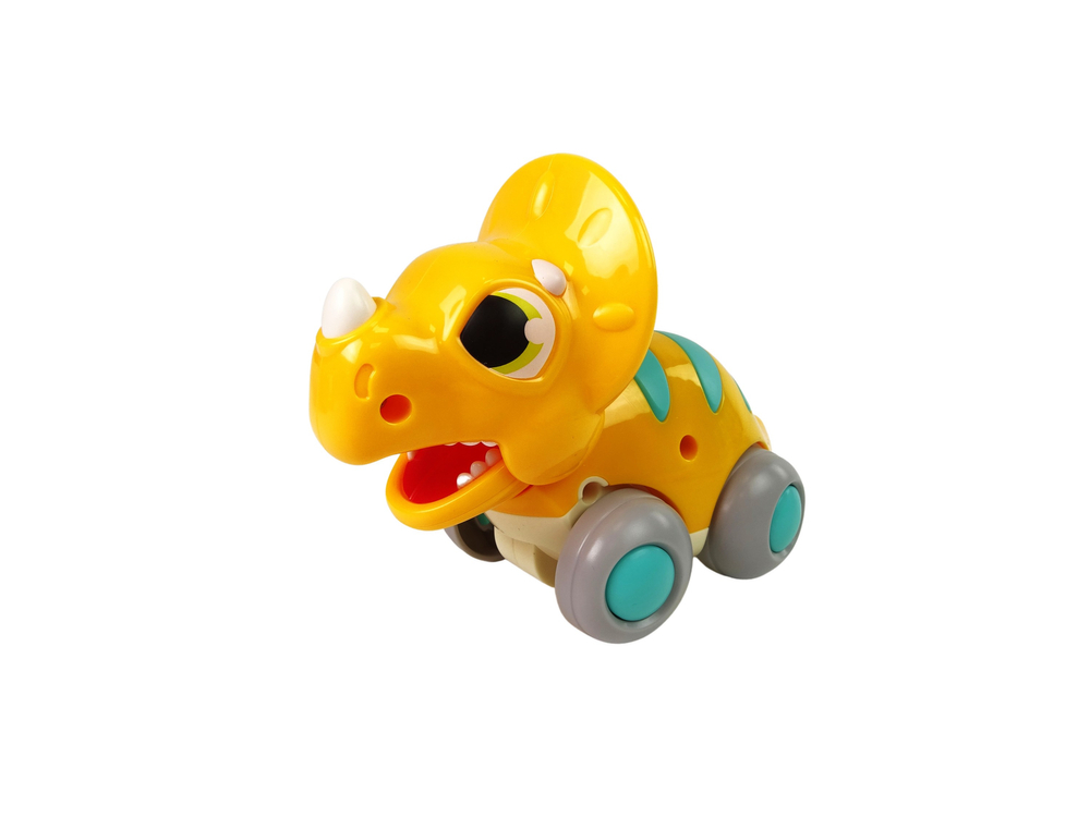 Dinosaurus na kolečkách Triceratops žlutý - Obrázek 2