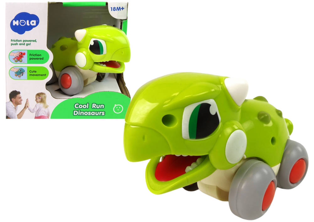 Dinosaurus na kolečkách zelený