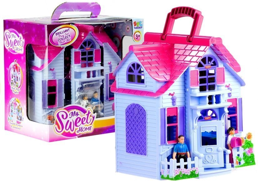 Domeček pro panenky s nábytkem Country House růžový F611