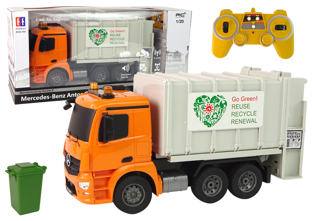 Double E Double E Popelářský vůz Mercedes- Benz na dálkové ovládání R/C oranžový