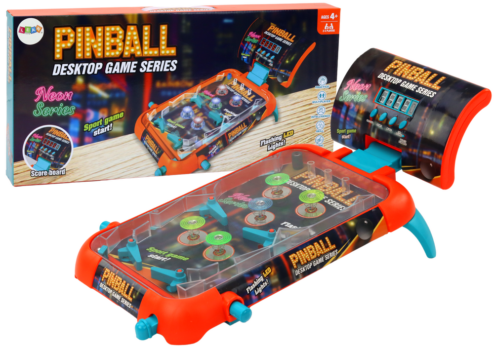 Dovednostní hra Pinball s LED světly zvuky a tabulkou skóre