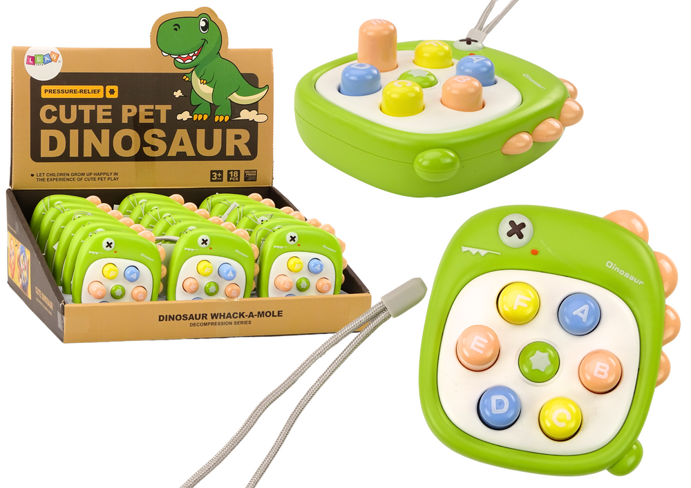 Dovednostní hra Whack A Mole Dino zelená s písmeny