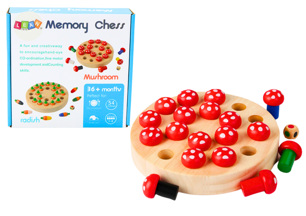 Dřevěná hra paměťová skládačka muchomůrky