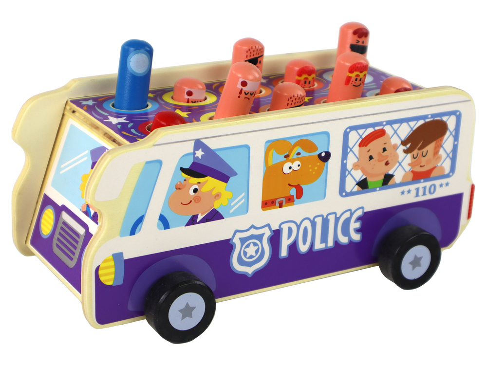 Dřevěná hra zručnosti Policejní autobus - Obrázek 2