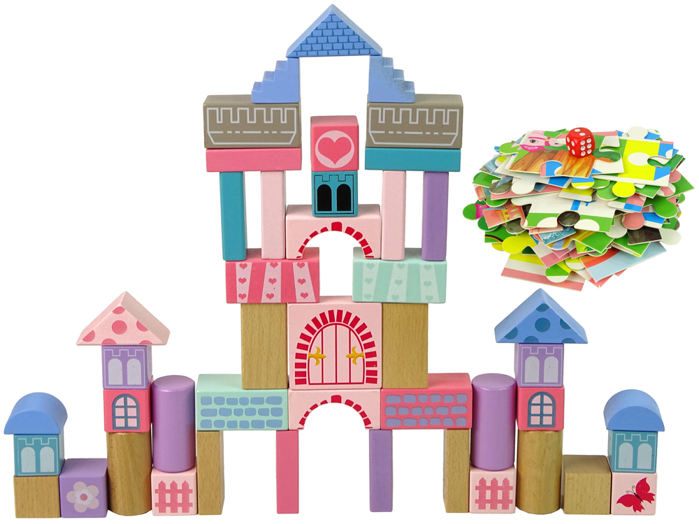 Dřevěné kostky a puzzle princezny a čísla - Obrázek 2