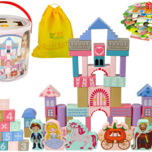 Dřevěné kostky a puzzle princezny a čísla