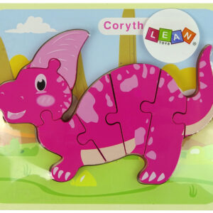 Dřevěné puzzle dinosaurus Corythosaurus Spinosaurus fialové