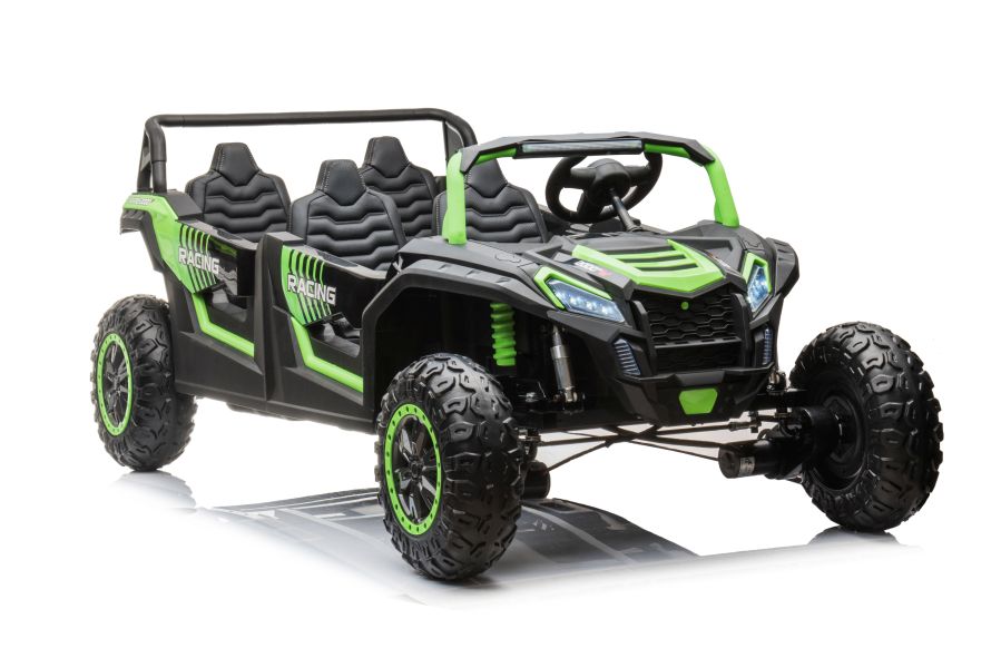 Elektrické autíčko Buggy UTV čtyřmístné 24V nafukovací kola zelené - Obrázek 2