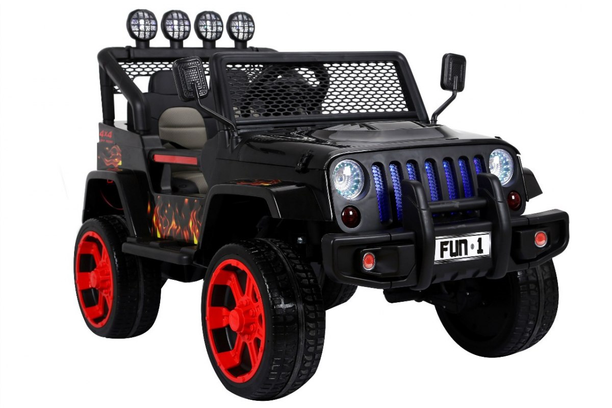 Elektrické autíčko Jeep Raptor 4x4 černé s plameny - Obrázek 2