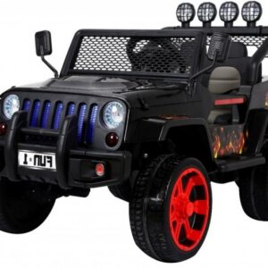 Elektrické autíčko Jeep Raptor 4x4 černé s plameny