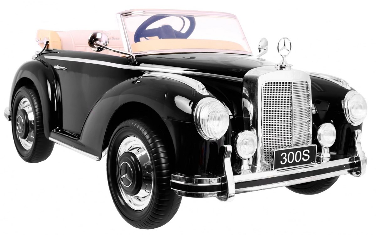 Elektrické autíčko Mercedes Benz 300S Retro lakované černé - Obrázek 2