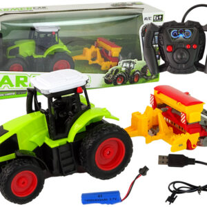 Elektrické autíčko Rolnícky Traktor s Lisem R/C 1:16 Zelený