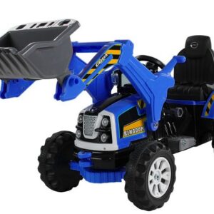 Elektrický traktor - s radlicí modrý