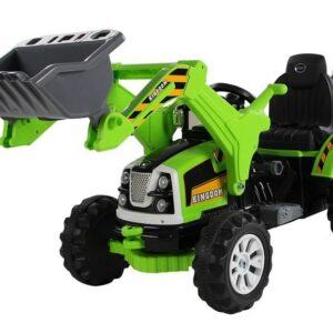 Elektrický traktor - s radlicí zelený