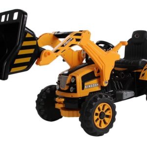 Elektrický traktor - s radlicí žlutý