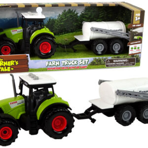 Farmářský traktor pro děti s bílým přívěsem