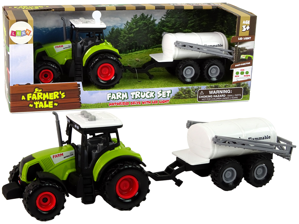 Farmářský traktor pro děti s bílým přívěsem