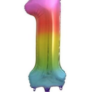 Foliový balónek číslo 1 duhový 85 cm
