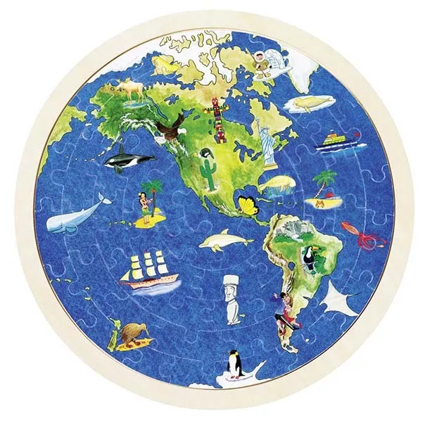 Goki Goki Oboustranné puzzle – Zeměkoule - Obrázek 2