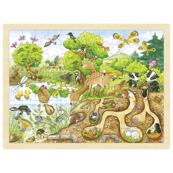 Goki Goki Příroda – dřevěné puzzle 96 dílů
