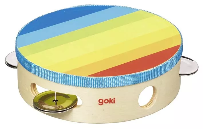 Goki Goki Tamburína duhová se 4 rolničkami