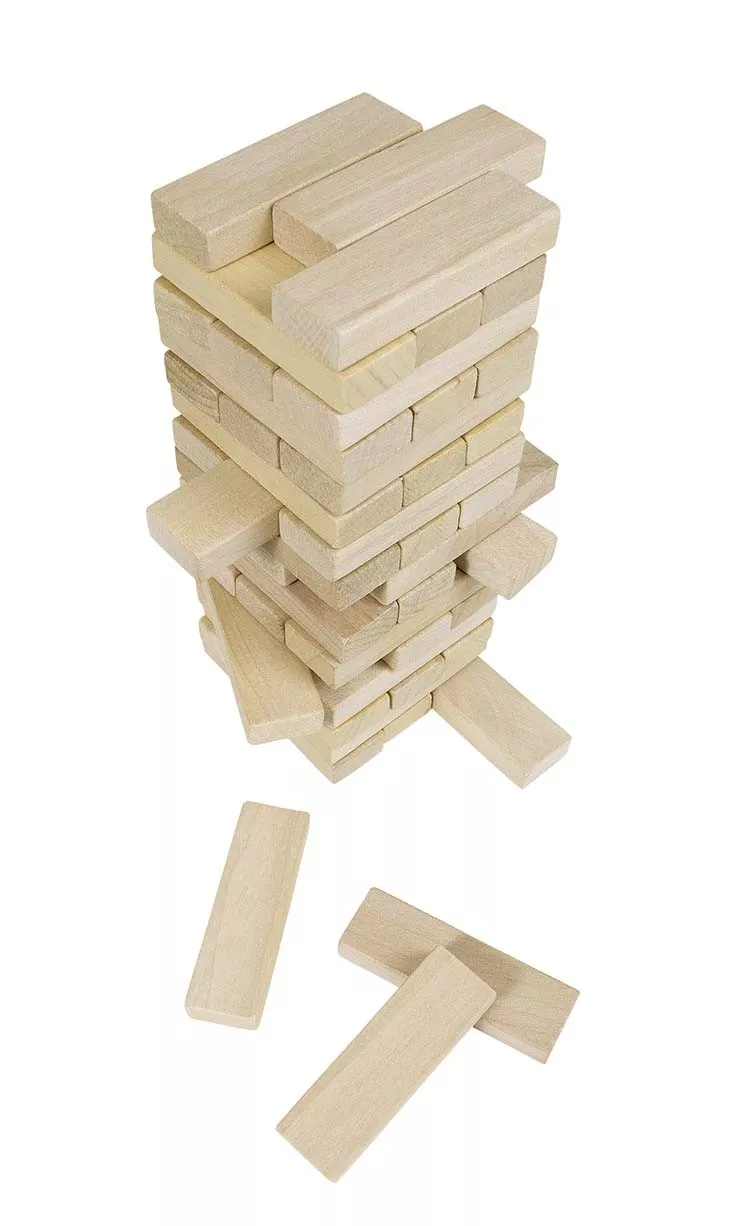 Goki Goki Zábavná hra – Dřevěná věž Jenga natur - Obrázek 2