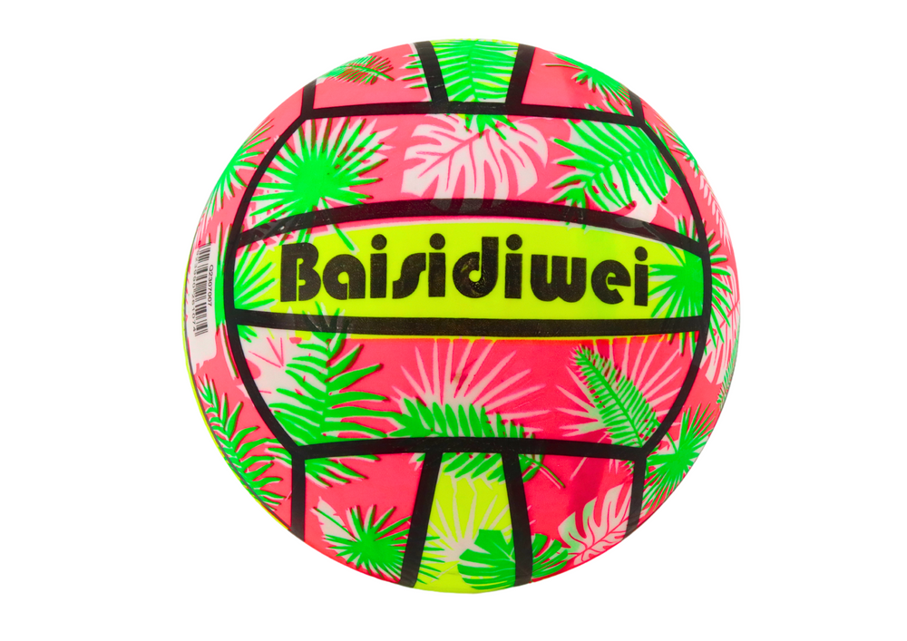 Gumový míč s listy 24 cm růžový - Obrázek 2