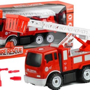 Hasičské auto s žebříkem a nářadím na rozebírání