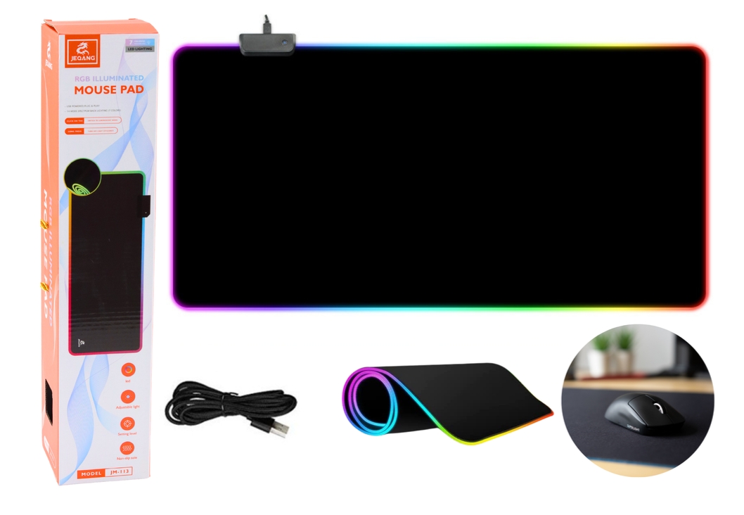 Herní podložka pod myš a klávesnici s RGB podsvícením 90x40 cm - Obrázek 2
