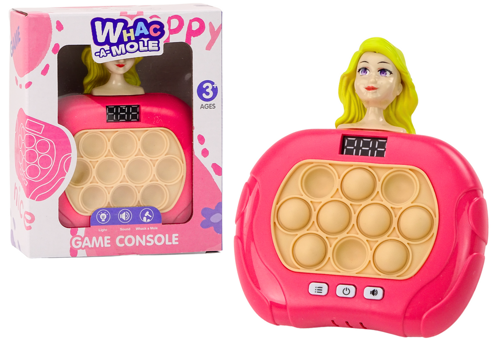 Hra Pop-It Wac-A-Mole Panenka Světla Zvuky Růžová Smyslová