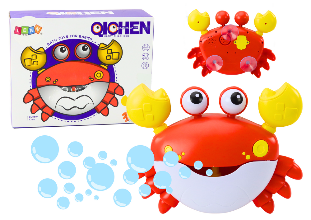Hračka do vany na tvoření bublin veselý krab červená