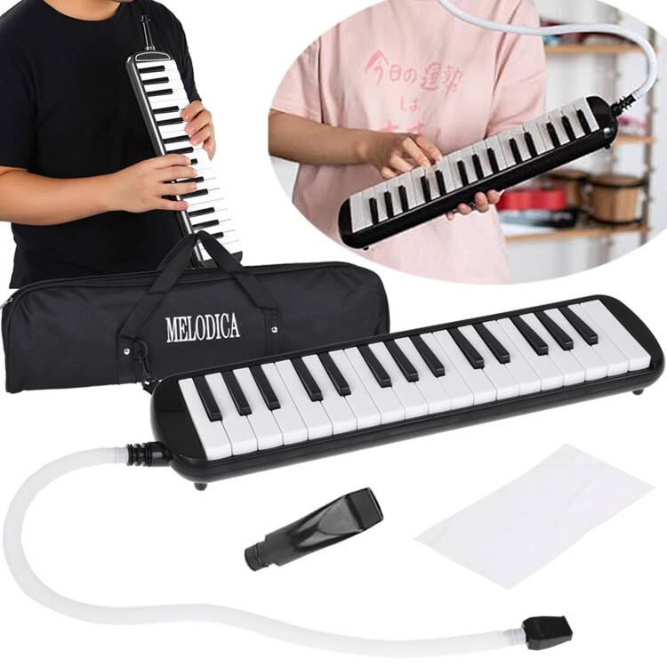 Hudební nástroj Melodika Klávesová harmonika pouzdro dva náustky IN0175